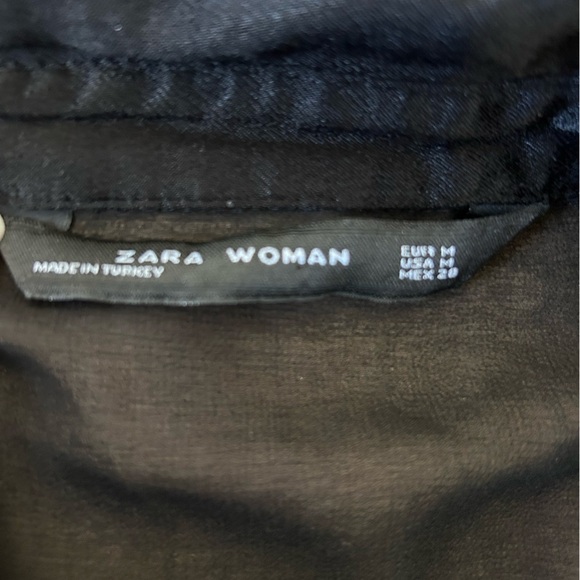 Zara Women’s Black sheer button down blouse Size Medium - Picture 2 of 6